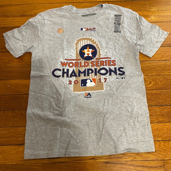 Houston Astros Youth 2017 World Series Champions T-Shirt M 10/12 - Picture 2 of 4